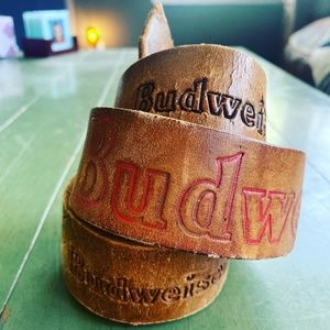 Vintage Budweiser Leather Belt